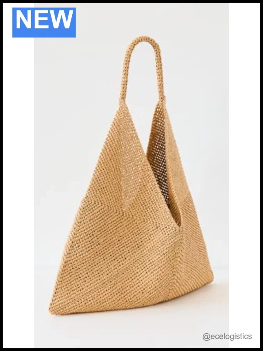 Woven Tubular Handle Hobo Bag Paper Yarn Slouch Shoulder
